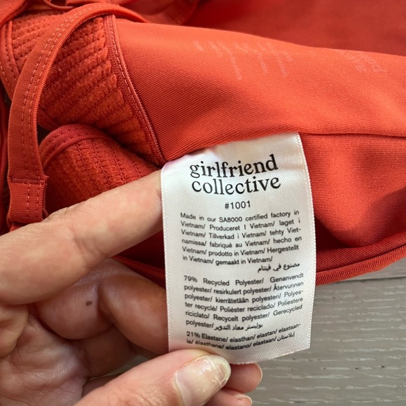 Girlfriend Collective Topanga Bra Orange sz small - Picture 4 of 4